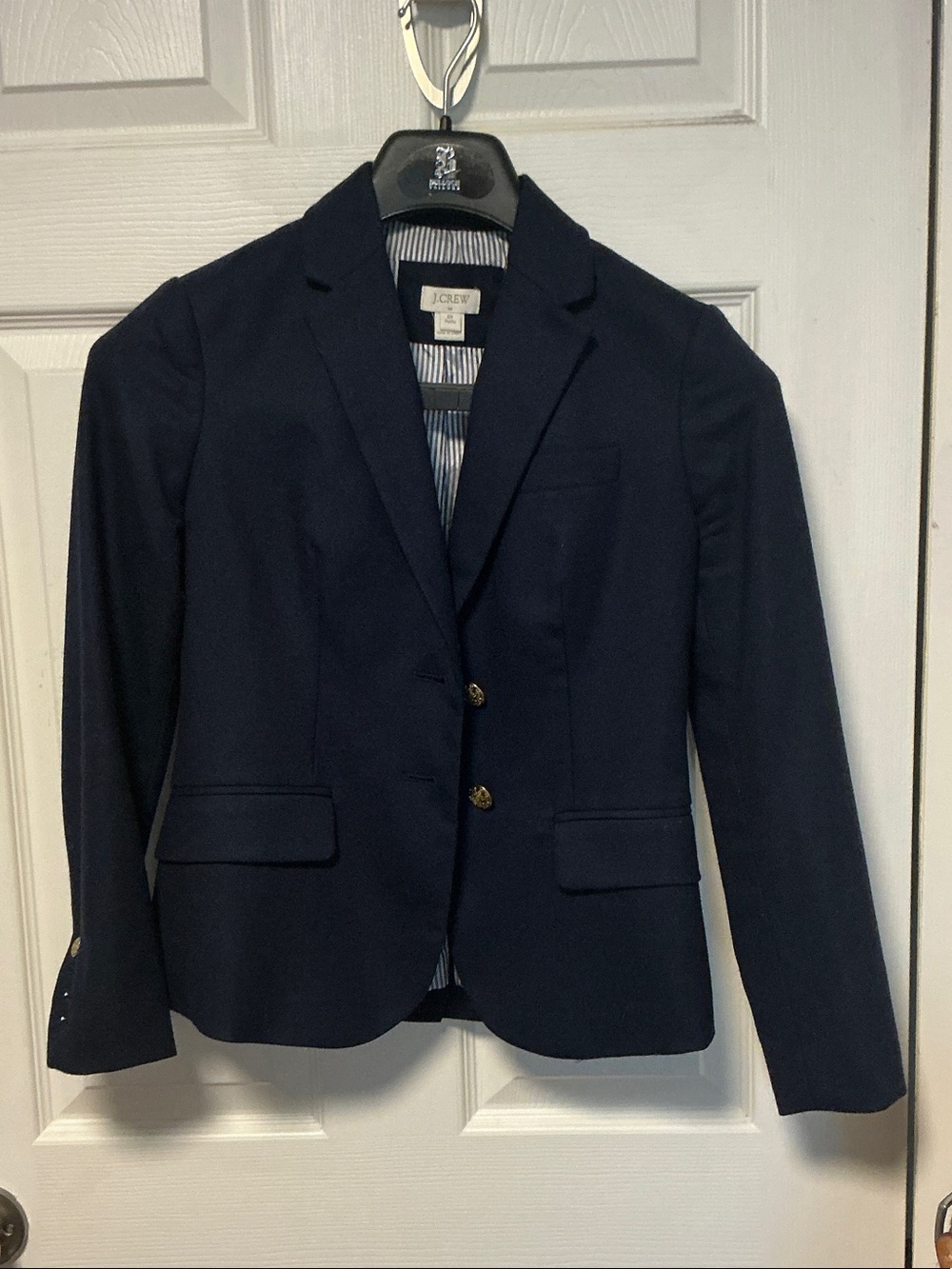 J. Crew Navy Tailored Single-Breasted Blazer